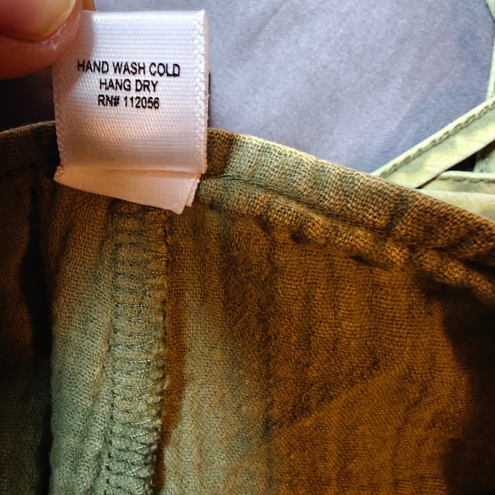 Zenana Double Gauze Washed Wide Leg Overalls Lt Olive Green Jumpsuit Small - Picture 8 of 12